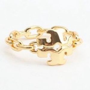 NWT Tory Burch Logo Ring Size 7